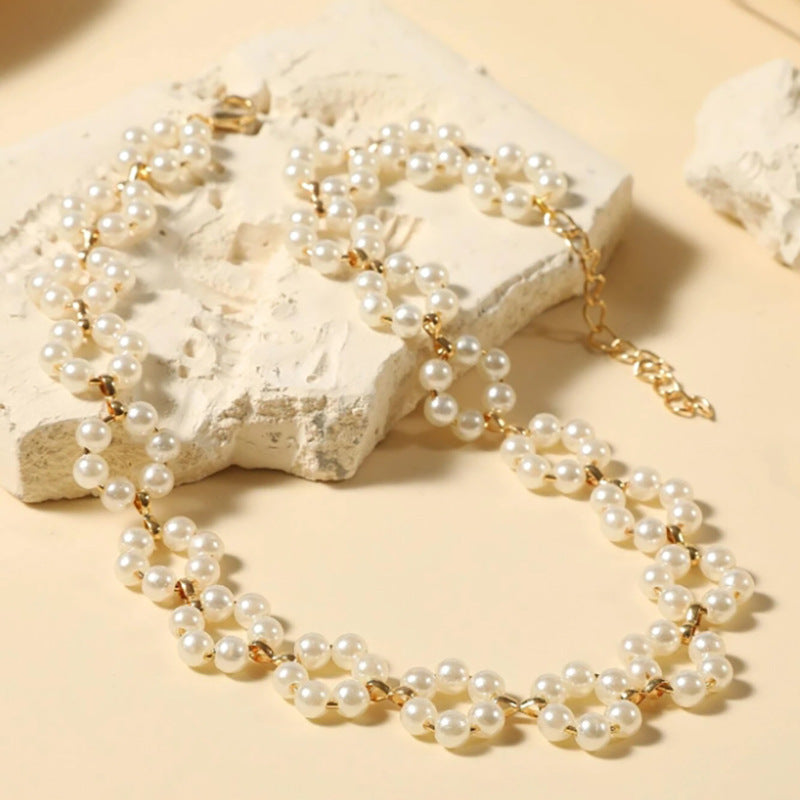 Women’s Pearl Flower Necklace – Elegant Clavicle Chain Fashion Jewelry