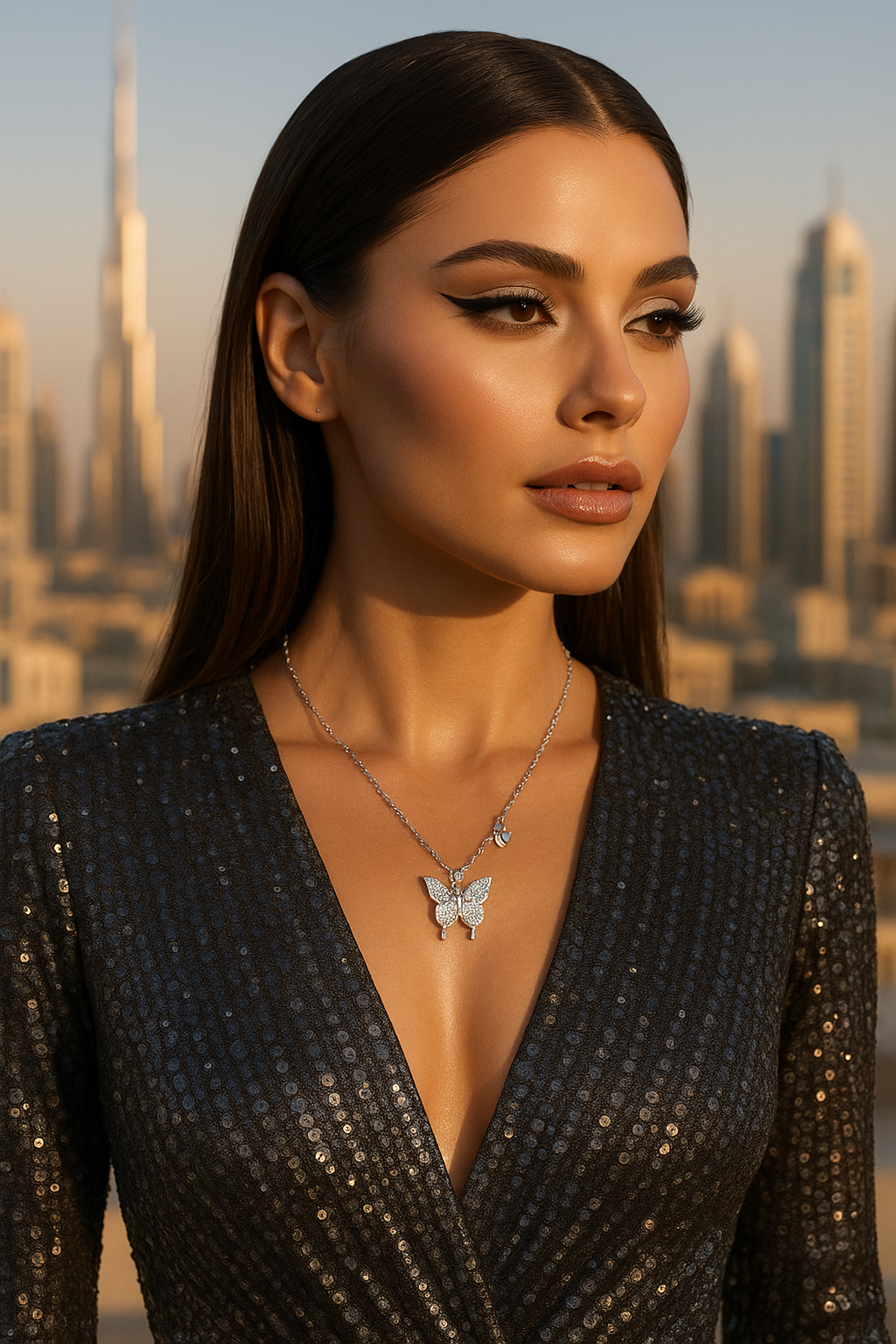 Women’s Butterfly Pendant Necklace – Luxury Tassel High-Grade Clavicle Chain