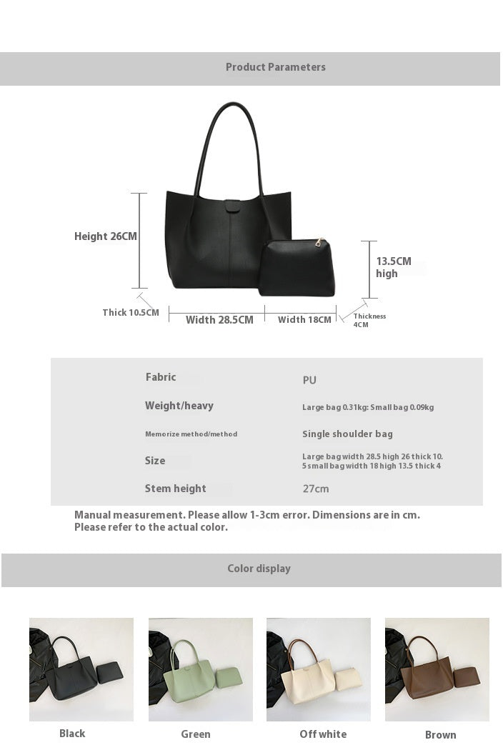 Retro Two-piece Set Simple Casual Large Capacity Bag