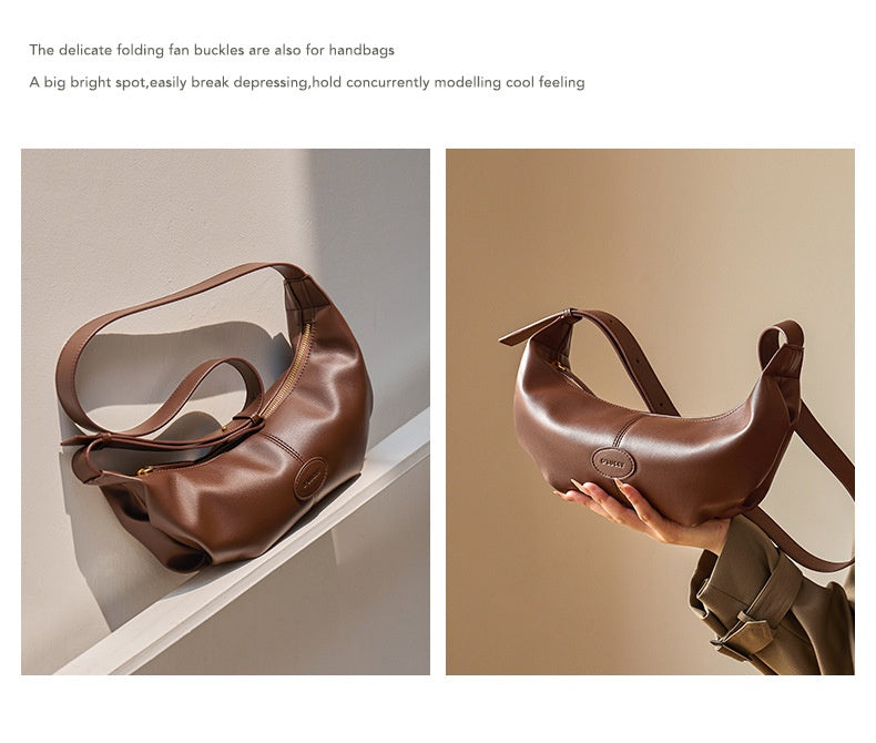Women’s Croissant Shoulder Bag – Autumn Winter Fashion Crossbody Handbag