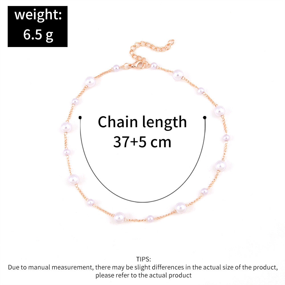 Vintage Pearl Pendant Necklace for Women – Elegant Simple Clavicle Chain