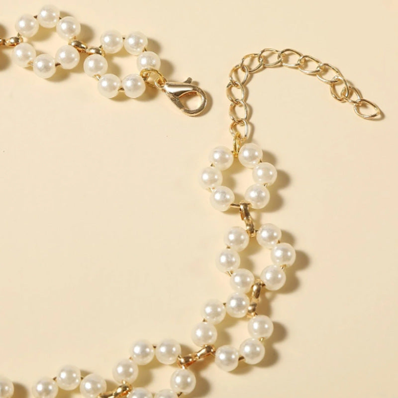 Women’s Pearl Flower Necklace – Elegant Clavicle Chain Fashion Jewelry