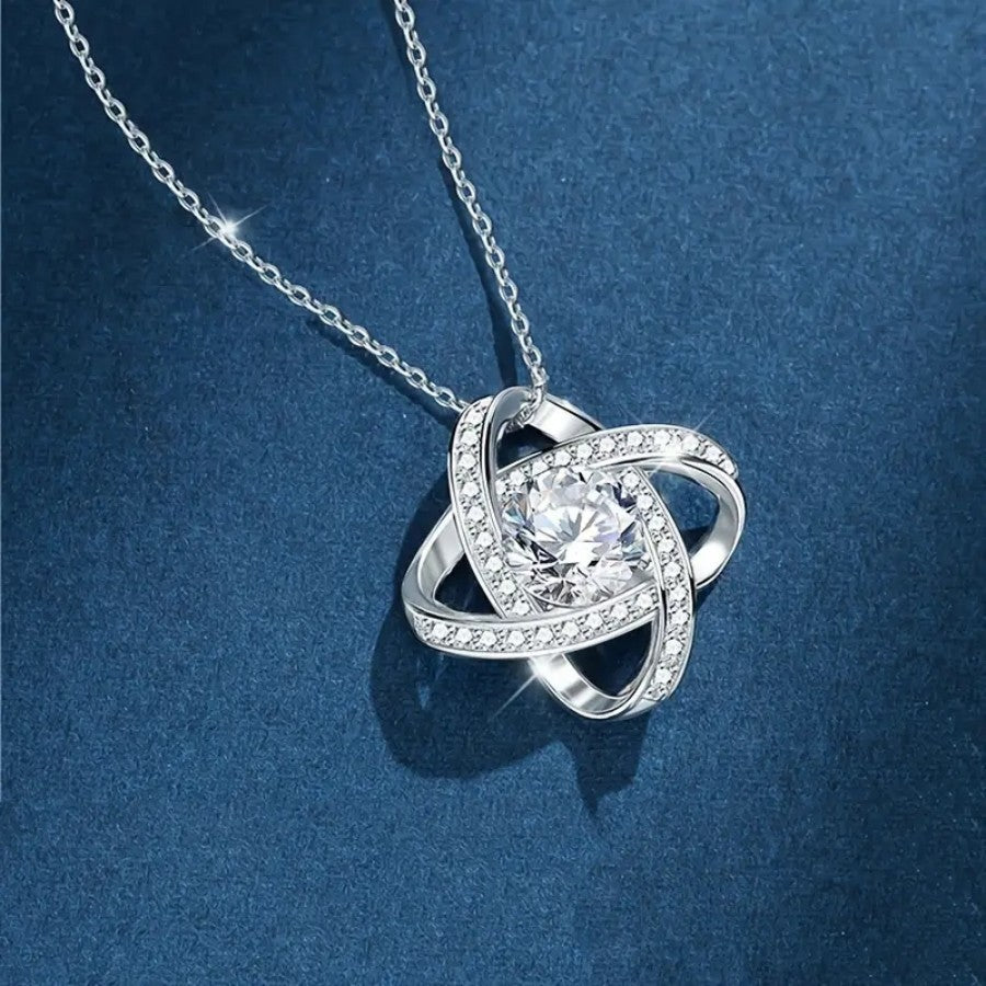 Heart Of Eternity Clavicle Chain Rotating Lucky Pendant Necklace With Card