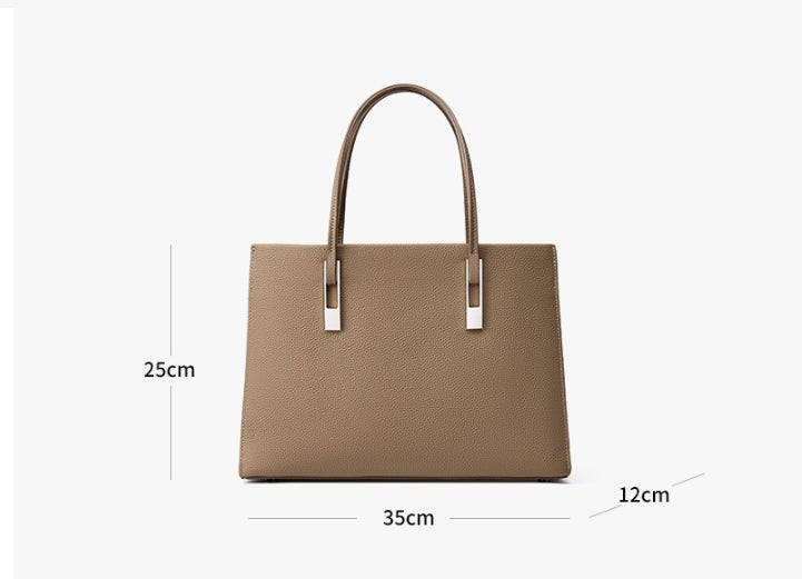 Large Capacity Top Layer, Cowhide Tote Bag