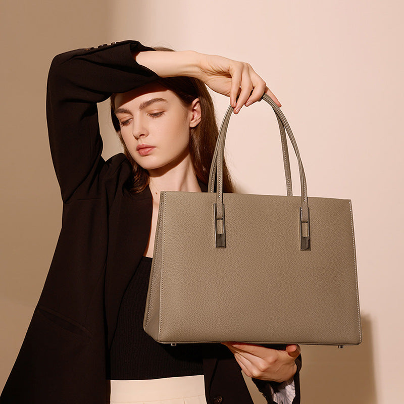 Large Capacity Top Layer, Cowhide Tote Bag