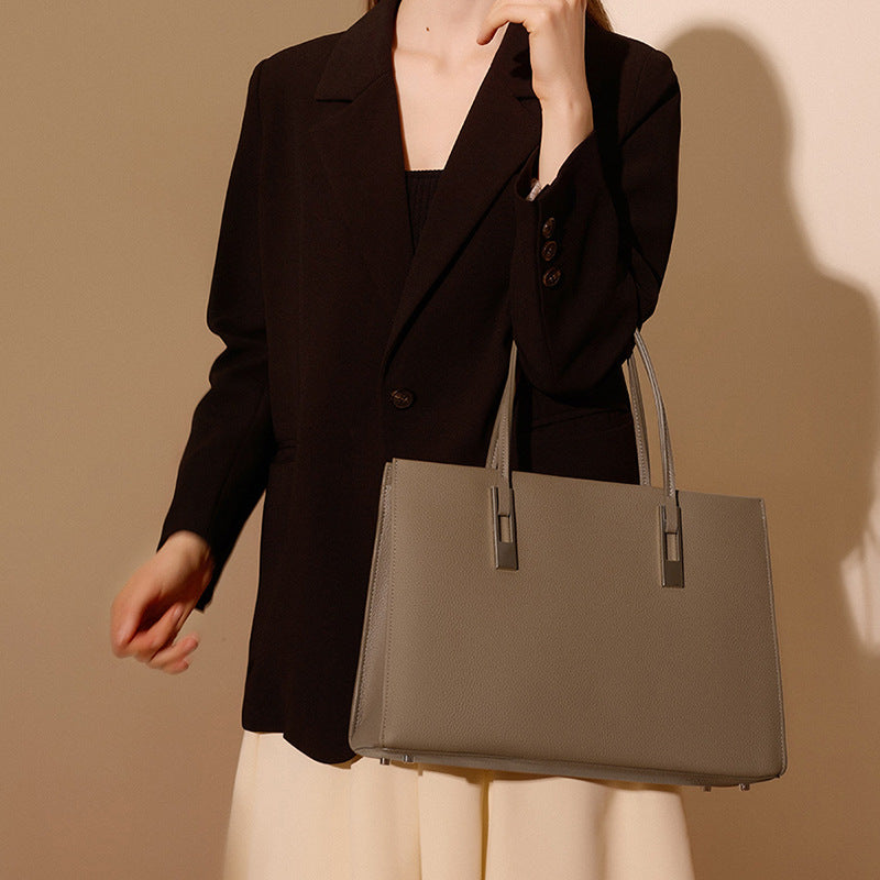 Large Capacity Top Layer, Cowhide Tote Bag