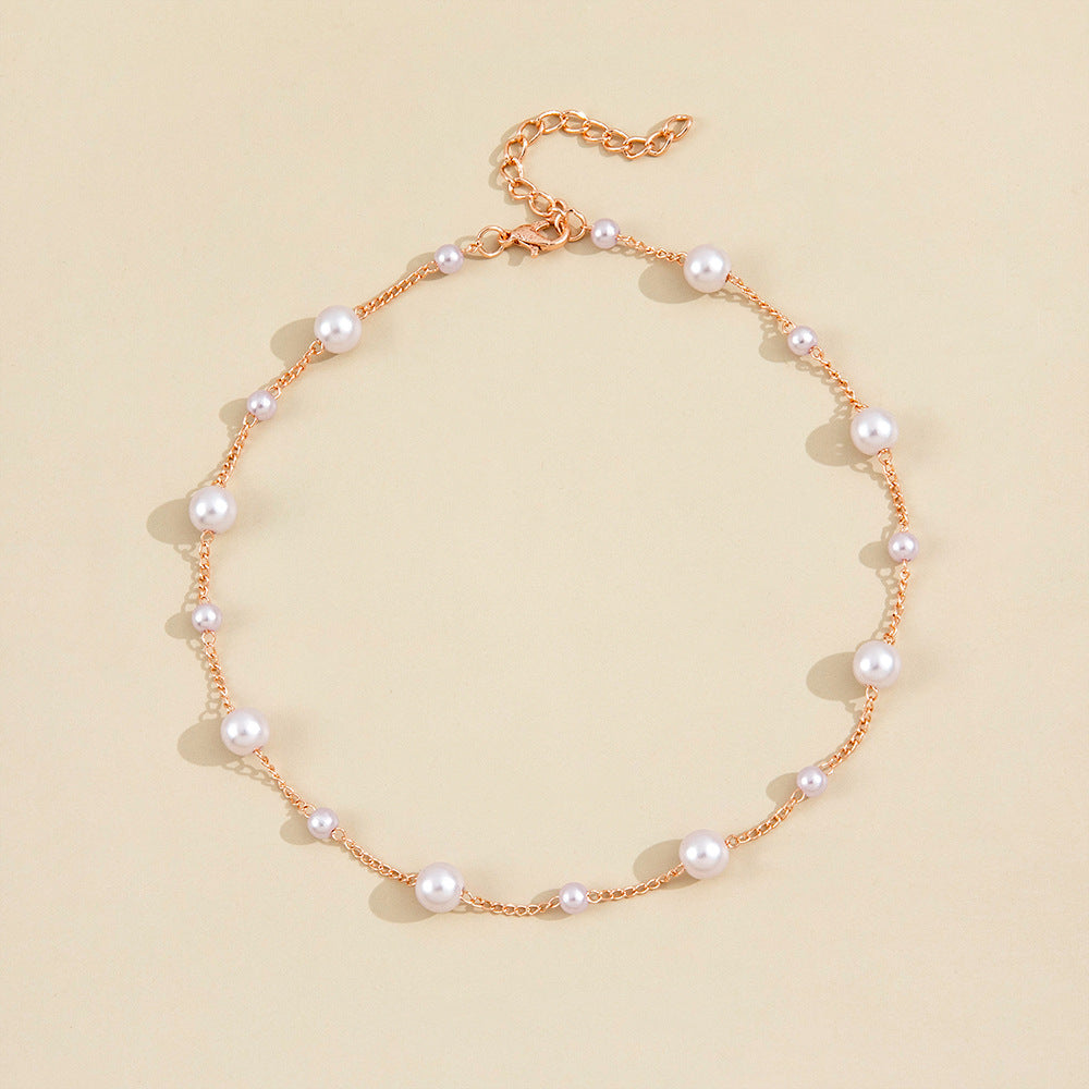Vintage Pearl Pendant Necklace for Women – Elegant Simple Clavicle Chain