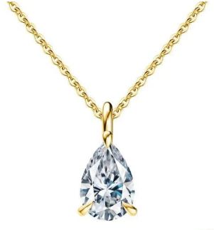 S925 Sterling Silver Drop-shaped Zircon Necklace