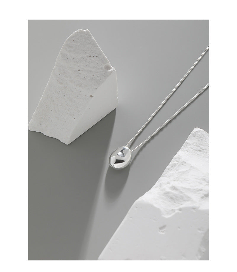 S925 Sterling Silver Egg-Shaped Pendant Necklace for Women