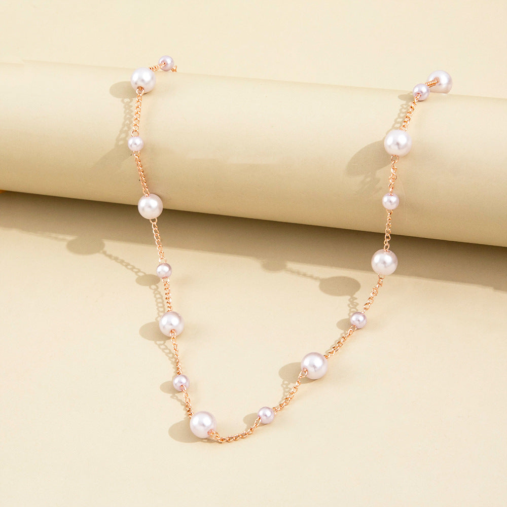 Vintage Pearl Pendant Necklace for Women – Elegant Simple Clavicle Chain