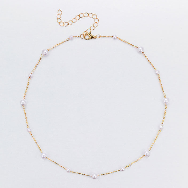 Vintage Pearl Pendant Necklace for Women – Elegant Simple Clavicle Chain