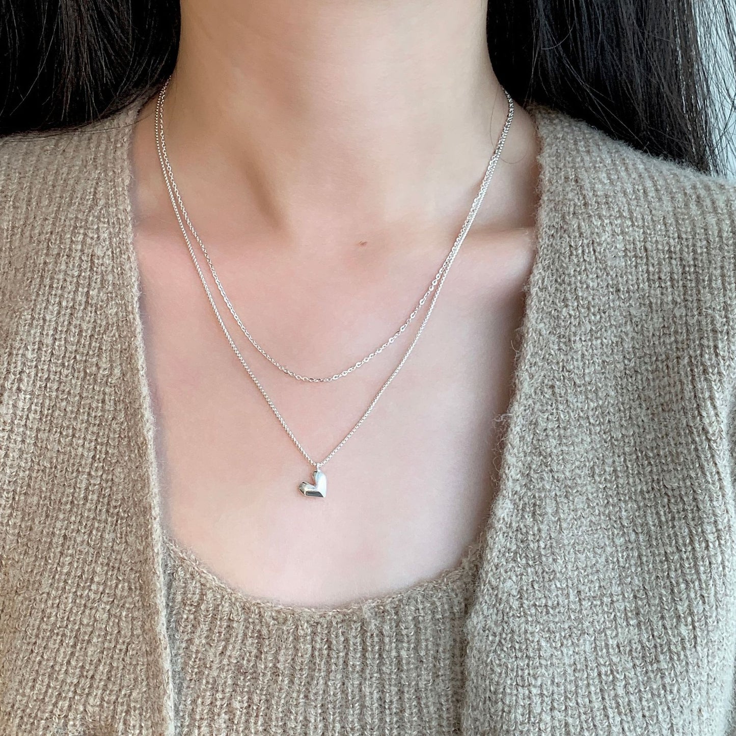 S925 Sterling Silver Heart Pendant Necklace for Women – Elegant Jewelry Gift