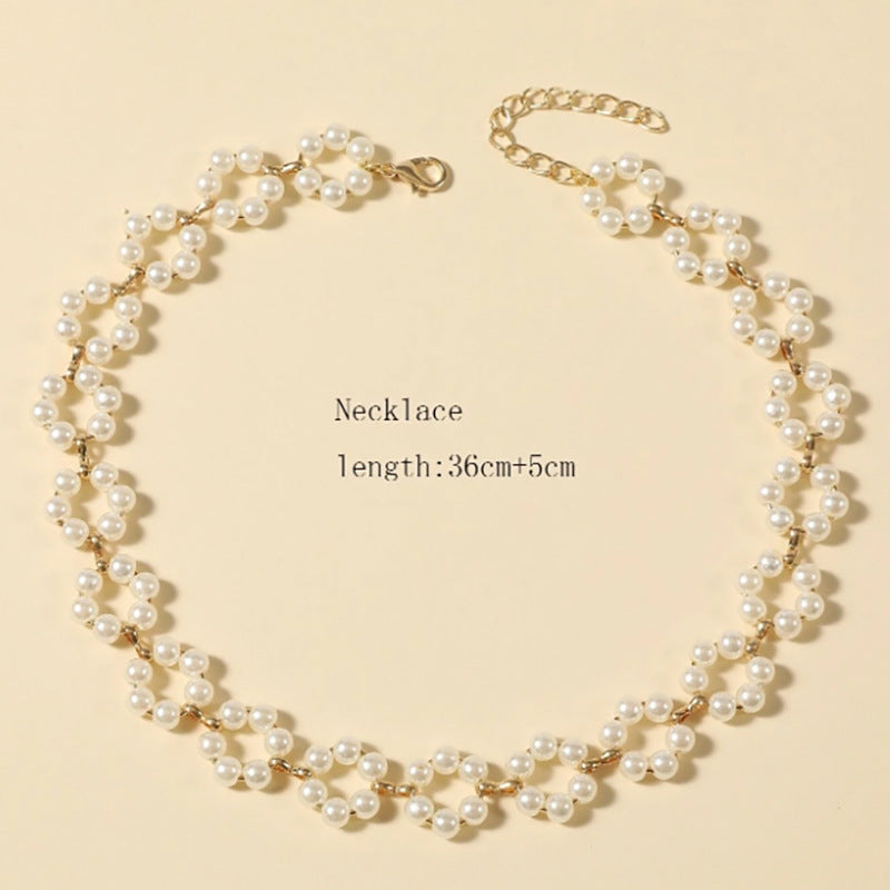 Women’s Pearl Flower Necklace – Elegant Clavicle Chain Fashion Jewelry