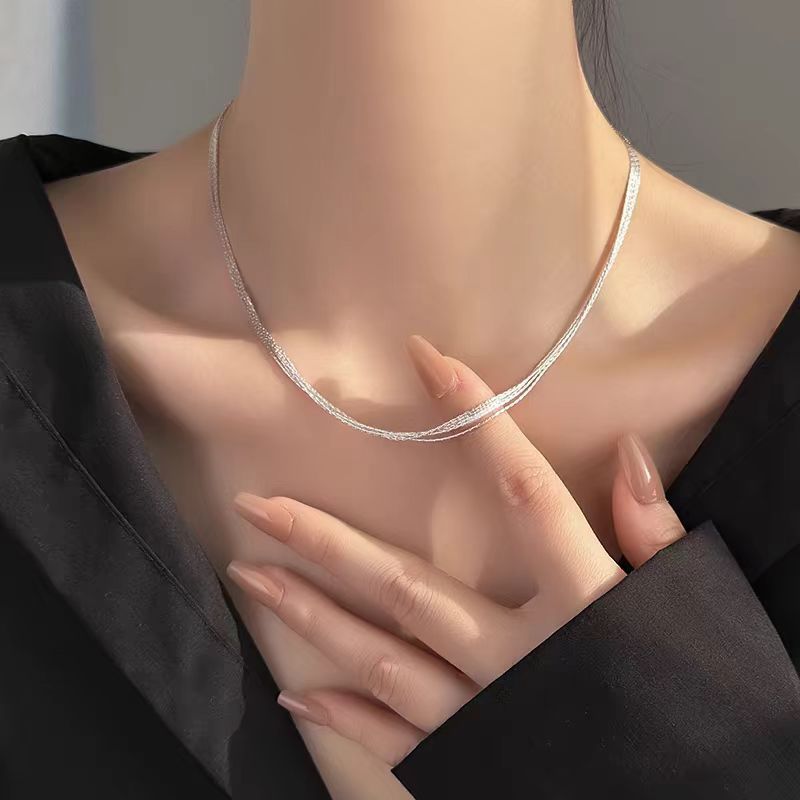 Women’s Snake Chain Necklace – Multi-Layer Gold Choker Clavicle Jewelry
