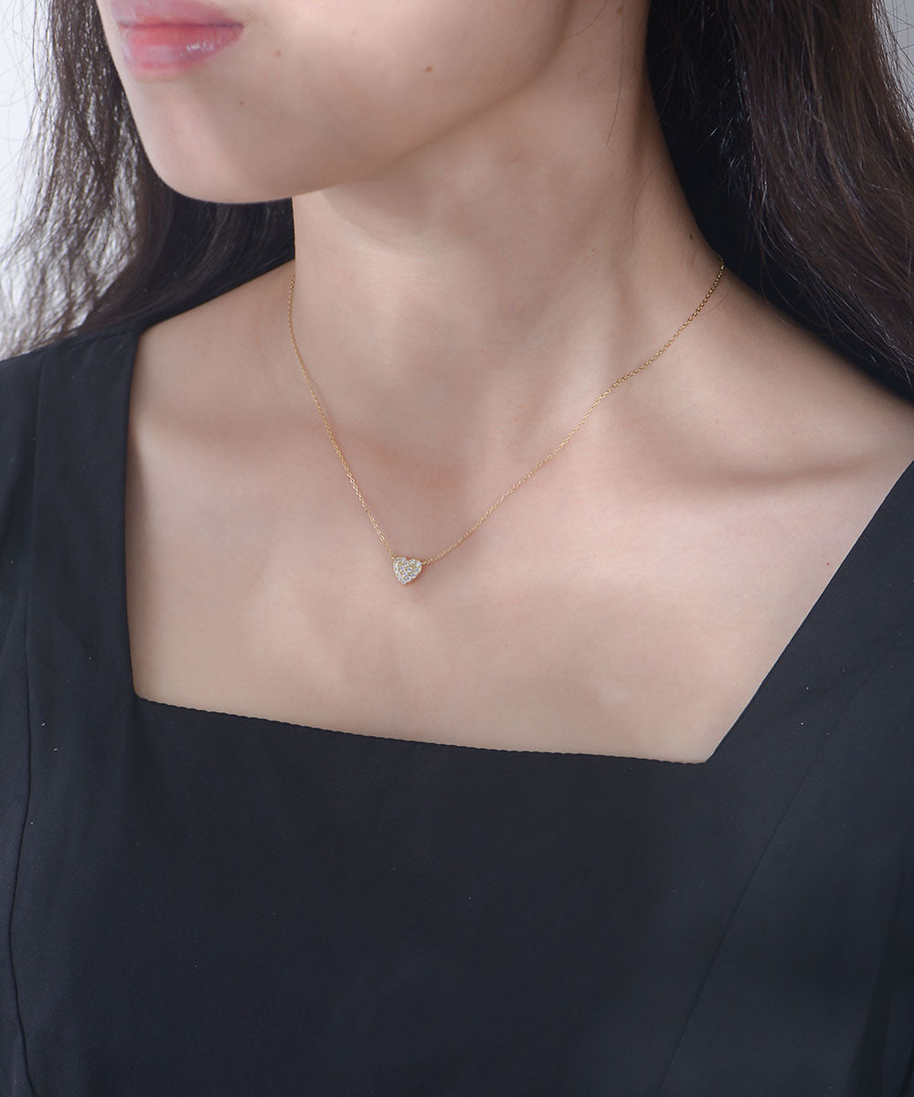 Silver Heart-Shaped Zircon Necklace for Women Romantic Jewelry Gift
