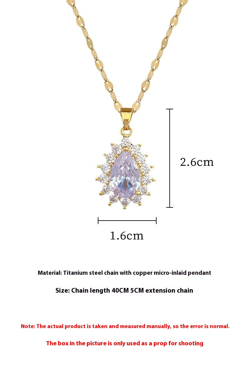 Elegant Banquet Jewelry Set – Micro-Inlaid Necklace and Earrings for Women