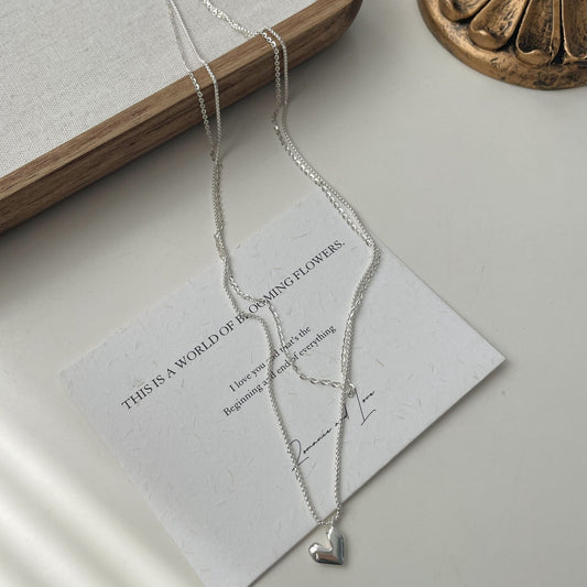 S925 Sterling Silver Heart Pendant Necklace for Women – Elegant Jewelry Gift