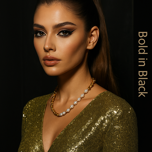 All-Match Titanium Steel Gold-Plated Freshwater Pearl Necklace