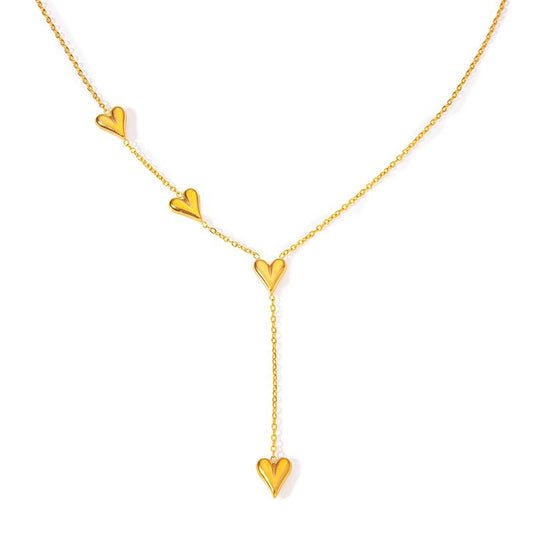 Simple Tassel Peach Heart Necklace Titanium Steel Necklace